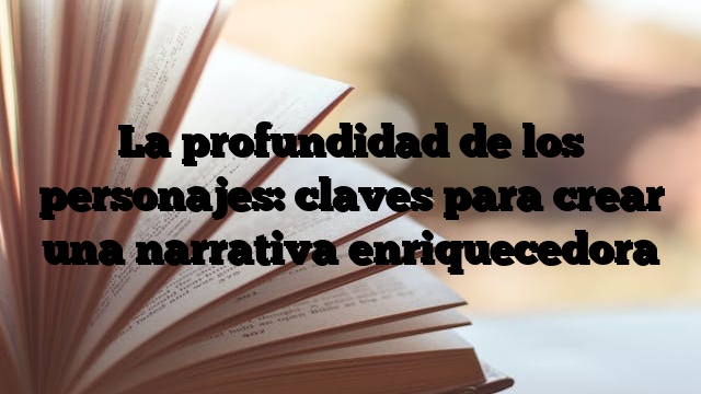 La profundidad de los personajes: claves para crear una narrativa enriquecedora 1 La profundidad de los personajes: claves para crear una narrativa enriquecedora